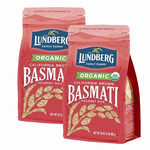 Vista 12 de Lundberg Basmati orgánico, arroz integral de grano largo – No pegajoso, esponjoso y aromático, 32 onzas