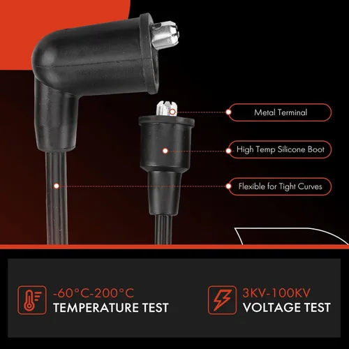 Vista 4 de A-Premium Juego de 5 cables de bujía de encendido compatibles con Mazda 626 1983-1987, B2000 1986-1987, L4 2.0L SOHC Gasolina