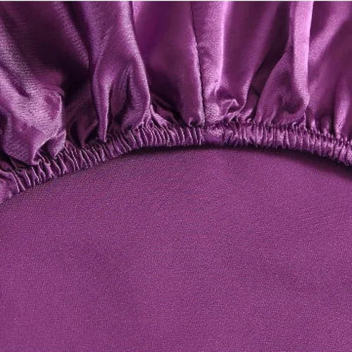 Vista 6 de FCLDESHOP Sábana bajera ajustable de microfibra cepillada de satén sedoso de color sólido, funda de colchón de bolsillo profundo para cama Negro