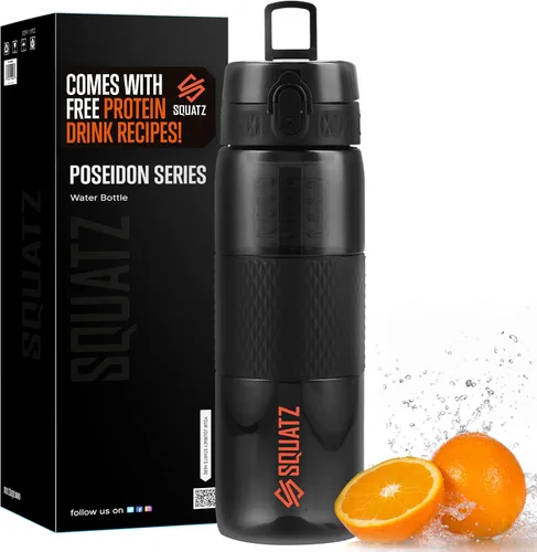 Vista 13 de SQUATZ Poseidon Series - Botella de agua deportiva de 78 onzas – Botella de agua deportiva de gran volumen de boca ancha para gimnasio, con hebilla