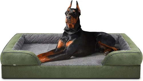 Vista 26 de INVENHO - Cama ortopédica mediana para perros, impermeable, sofá de espuma tipo huevo para perros con funda extraíble y lavable, forro impermeable