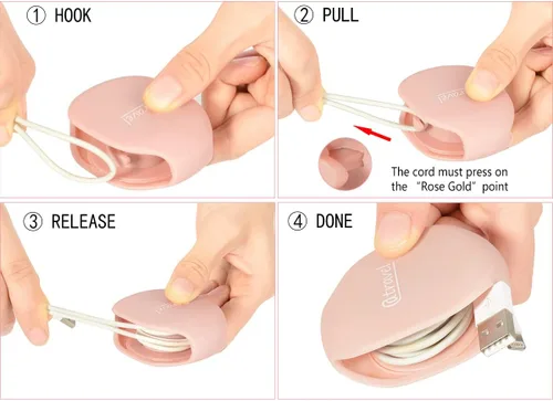 Vista 6 de Organizador de auriculares, administrador de cables, maestro de cables automático inteligente, un simple tirón y luego se retirará automáticamente