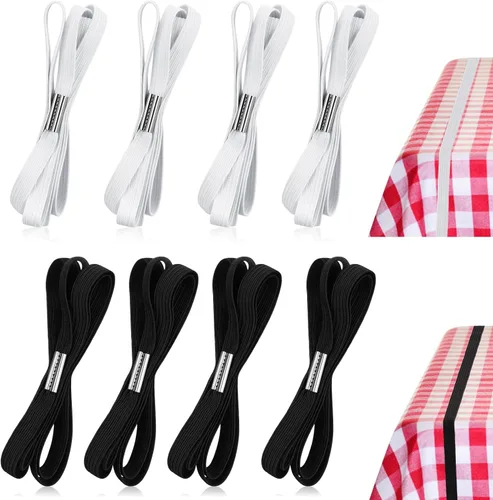 Vista 13 de Riakrum Correa elástica ajustable para mantel de mesa, cuerda elástica ajustable para sujetar la cubierta de mantel para picnic al aire libre
