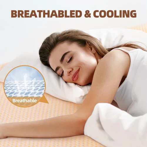 Vista 5 de Paquete de 2 protectores de colchón impermeables tamaño individual, funda de colchón refrescante para cama de tamaño individual, funda de colchón