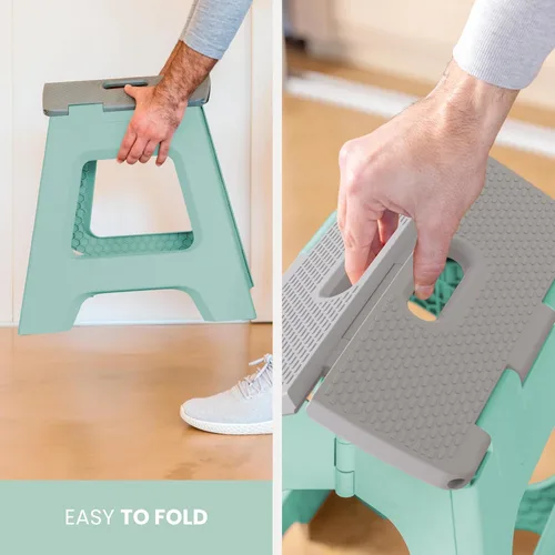 Vista 182 de Vigar Taburete compacto plegable, taburetes de 10-1/2 pulgadas para adultos de hasta 330 libras, taburete ligero, taburete plegable antideslizante