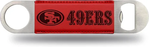 Vista 14 de Rico Industries NFL - Hoja de barra grabada con láser de piel sintética, gran accesorio para bebidas para el día del juego