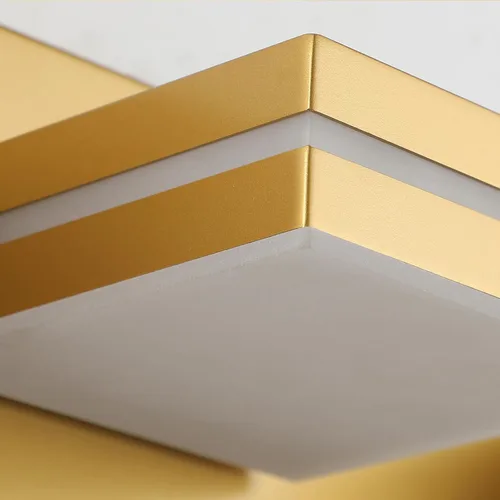 Vista 4 de SineRise Lámparas LED modernas para tocador de baño (3 luces, 24 pulgadas), accesorios de iluminación de pared de acrílico moderno dorado mate sobre