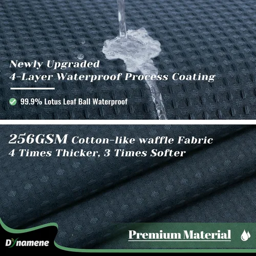 Vista 705 de Cortina de ducha de tela Dynamene verde oscuro - Cortinas de baño de tela de nido de abeja texturizadas resistentes, juego de cortinas de baño