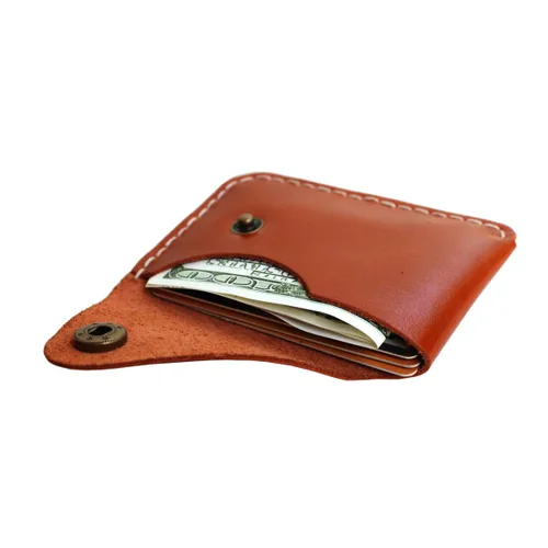 Vista 5 de Handmade Minimalist leather Card Case Wallet Front Pocket Card Holder card pack organization