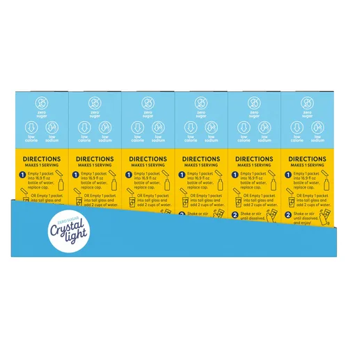 Vista 8 de Crystal Light - Mezcla de bebida en polvo con sabor natural a limonada (paquete de 120 unidades, 12 cajas de 10 paquetes para llevar)