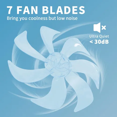 Vista 4 de GooComfy Ventilador de techo regulable con luz y control remoto, ventilador de techo pequeño de 27 pulgadas con luces LED, aplicación y control