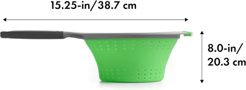 Vista 2 de OXO Good Grips Colador de silicona plegable, 2Qt, verde