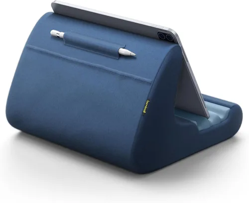 Vista 9 de Lamicall Soporte para tablet, soporte de almohada para tableta, almohadilla suave para cama y regazo, con soporte para lápiz capacitivo y bolsillo