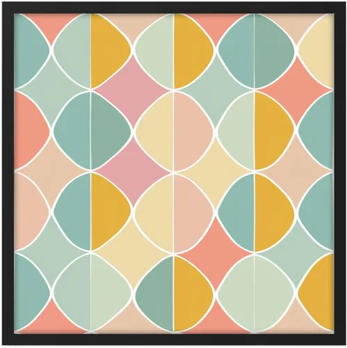 Ethan Taylor Abstract Wall Art Prints Unframed Square Posters 'Retro 70s Hippie Pattern II' Retro Home Décor for Living Room, Bedroom, Office, 10 in