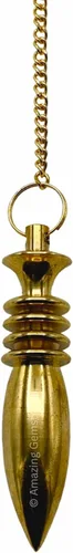 Vista 101 de Péndulos de metal curativos de Amazing Gemstone para adivinación, cúpula dorada de acero de cobre de alta energía, péndulo de bronce, péndulos