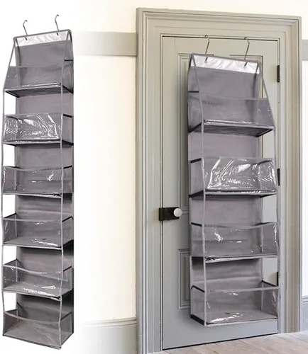 Vista 2 de Space Saving Over The Door Handbag Storage Organiser White PVC Hanging Bag for Closet Bedroom Home Organization Tool