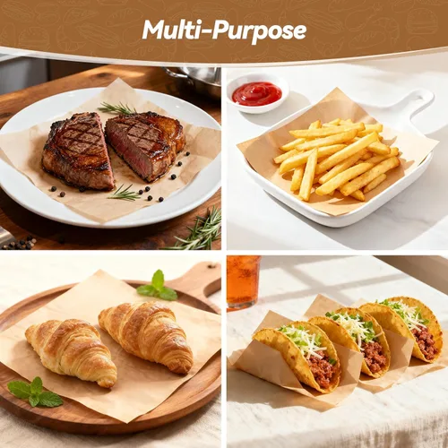 Vista 7 de 360 unidades de hojas de papel para hamburguesas resistente de 6" x 6" para separar hamburguesas, cuadrados de papel pergamino sin blanquear