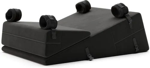 Vista 4 de Liberator Black Label - Juego de cuña/rampa con puño para BDSM y Bondage, microfibra negra, 24 pulgadas