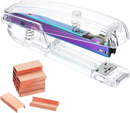 Vista 8 de PATIKIL Acrylic Stapler Set, Portable Stylish Manual Effortless Desktop Stapler with 2000 Pcs 24/6 Staples for Classroom Home Office Desk, Gold