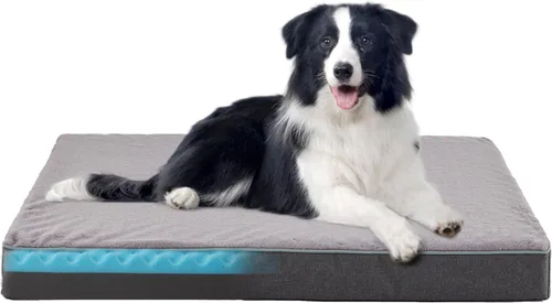 Vista 26 de Cama de Espuma Viscoelástica para Perros Medianos, Camas Refrescantes para Perros Medianos, Cama Ortopédica Lavable para Mascotas para Jaula