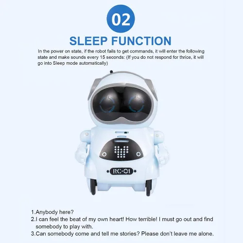 Vista 7 de GoolRC 939A Robot de Bolsillo que Habla, Diálogo Interactivo con Reconocimiento de Voz y Función de Grabación, Canta, Baila, Cuenta Historias, Mini