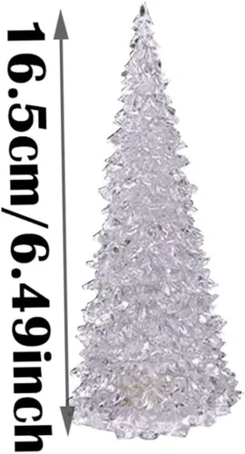 Vista 7 de 3 piezas de árbol de Navidad iluminado, luz LED acrílica nocturna de Navidad, decoración de Navidad, figura de mesa con purpurina iluminada, árboles