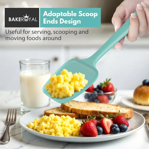 Vista 5 de BakeRoyal Juego de espátulas de silicona – 4 espátulas de goma de silicona resistente al calor 600°F para tareas diarias – Espátulas de cocina