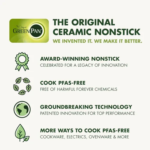 Vista 10 de GreenPan Premiere Ovenware - Juego de 4 piezas para hornear de cerámica saludable antiadherente, libre de PFAS, bandejas rectangulares, cuadradas