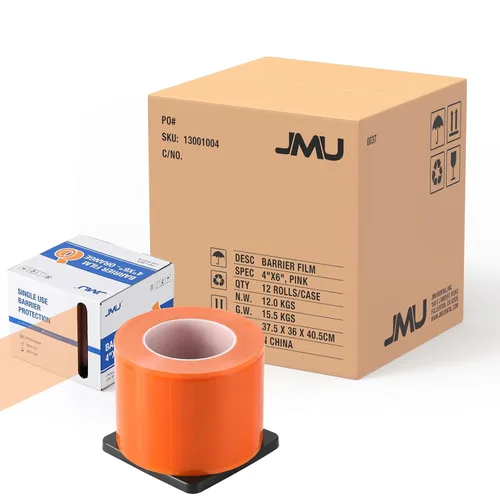 Vista 20 de JMU Película de barrera rosa, película de barrera dental para tatuajes, cinta de barrera de 4" x 6", 1200 hojas