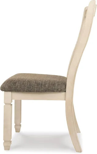 Vista 10 de Signature Design by Ashley Bolanburg - Juego de 2 sillas tapizadas de comedor de 20 pulgadas, color blanco antiguo