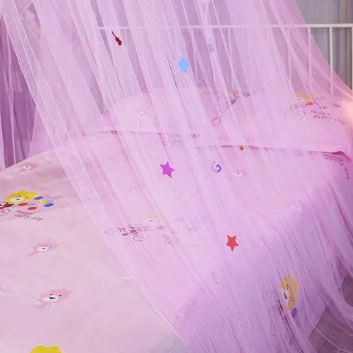 Vista 4 de Sorandy Cortina de cama de princesa de encaje con toldo redondo para cama de niños, cúpula universal para colgar en la cama, decoración