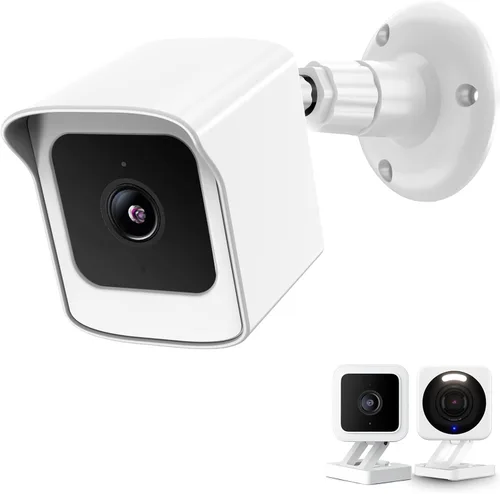 Vista 10 de PEF Soporte para todos los nuevos Wyze Cam V4 y V3, cubierta protectora resistente a la intemperie y soporte de pared ajustable de 360 grados