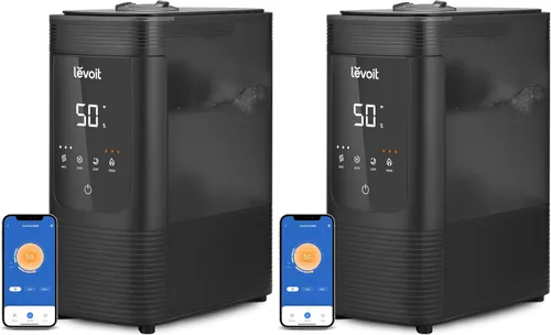 LEVOIT Humidificadores inteligentes de niebla fría y cálida de 6 L para dormitorio del hogar, tiempo de funcionamiento de 60 horas y humedad
