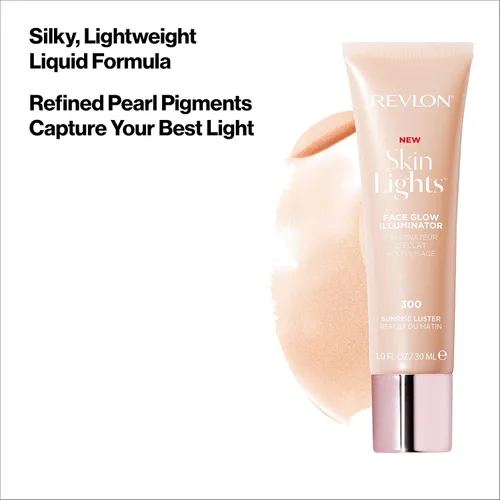 Vista 4 de Revlon Skinlights - Iluminador de brillo facial, bronceador líquido, brillo amanecer, 1 onza líquida