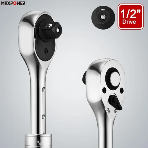 Vista 6 de MAXPOWER Llave de trinquete extensible de 1/2 pulgada, llave de trinquete de 1/2 pulgada, función de trinquete reversible de liberación rápida de 72