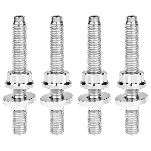 Vista 12 de Tornillo de titanio M8 M10x45 54 55 2.559 in paso 1.25 kit de pernos colector de escape automotriz tornillos, tuercas arandelas kit de 4