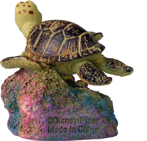 Vista 6 de Penn Plax buscando a Nemo 2 pulgadas.Crush la tortuga adorno para pecera, Transparente