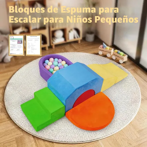 Vista 3 de Bloques de escalada de espuma suave de 6 piezas para niños pequeños y bebés - Juego de juguetes de escalada para bebés de interior, gimnasio