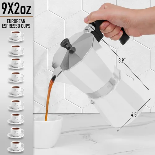 Vista 2 de Zulay Moka Pot - Cafetera para estufa de café expreso, a prueba de fugas, acero inoxidable, fácil de limpiar, mango y perilla resistentes al calor