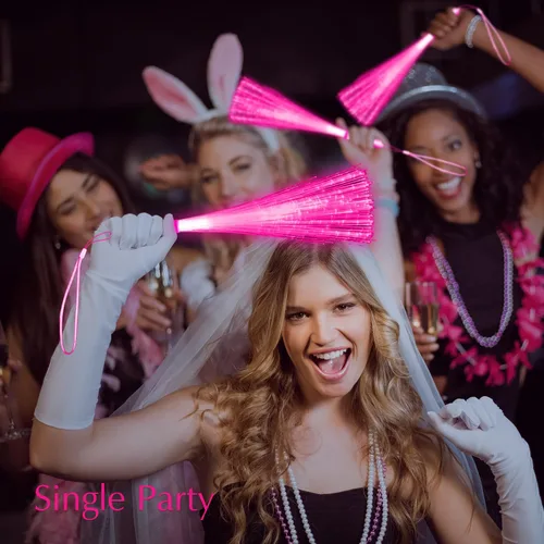 Vista 4 de 60 unidades varitas de fibra óptica rosa, varitas de luz LED, varitas luminosas LED a granel con 3 modos de parpadeo, varillas LED intermitentes