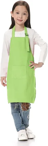 Vista 11 de TopTie Delantales para niños con bolsillo y correa ajustable, delantal para cocinar, hornear, pintar