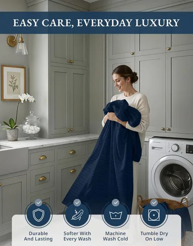 Vista 71 de LANE LINEN - Sábanas individual 100% algodón egipcio suave, cómodo y grueso de calidad de hotel, costuras reforzadas totalmente elásticas, sin