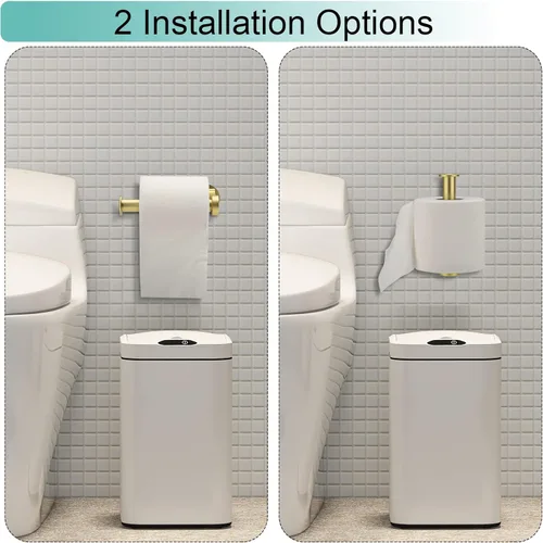 Vista 5 de Toilet Paper Holder Self Adhesive Toilet Paper Roll Holder Stainless Steel No Drilling Wall Mount Roll Holders for Bathroom Kitchen, Black