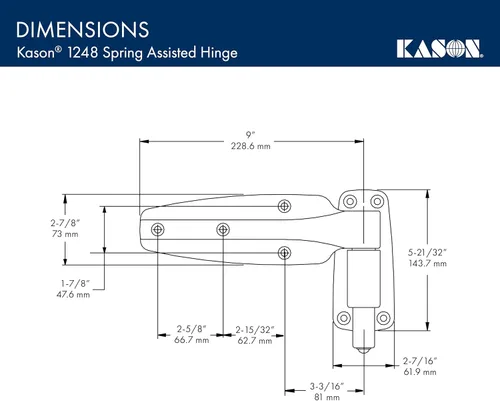 Vista 7 de Kason 1248000004 Bisagra asistida por resorte, paquete de 2, desplazamiento al ras