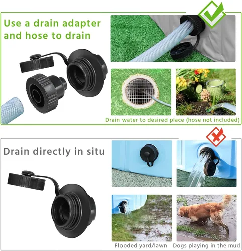 Vista 4 de YAHEETECH Plástico Plegable Duro, Gran bañera para perros, piscina colapsable, para Perros, Bañera para Mascotas, Perros, Gatos Gris