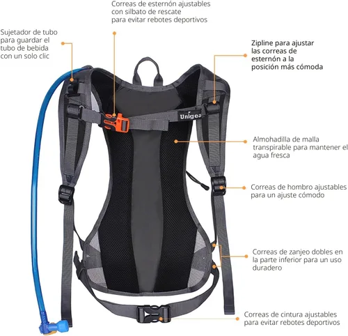 Vista 3 de Unigear Hydration Pack Backpack with 70 oz 2L Water Bladder for Running, Hiking, Cycling, Climbing, Camping, Biking