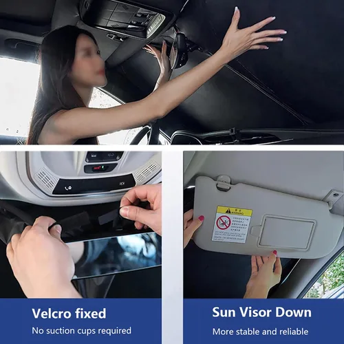 Vista 7 de Compatible con Nissan X-Trail 2008-2013 Xtrail, parasol para parabrisas de automóvil, parasol plegable, parabrisas delantero de automóvil, fácil