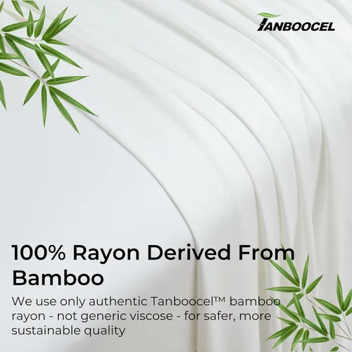 Vista 2 de GOKOTTA Juego de sábanas tamaño King de 6 piezas, 100% rayón derivado de bambú, refrescantes para personas que duermen con calor, sábanas suaves