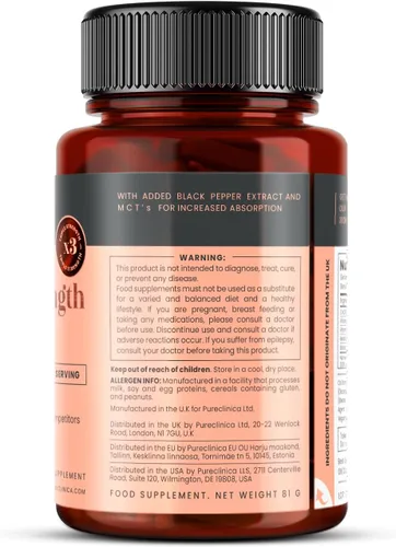 Vista 6 de pureclinica CoQ10-300mg x 540 tabletas (6 botellas con 90 tabletas cada una - 18 meses de suministro) con vitamina C y extracto de pimienta negra