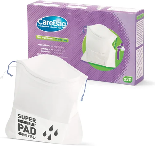 Vista 10 de Bolsa para vómito Carebag con almohadilla súperabsorbente (Caja de 20 bolsas), CLEANIS VOMIT BAG, 1, 1